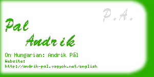 pal andrik business card